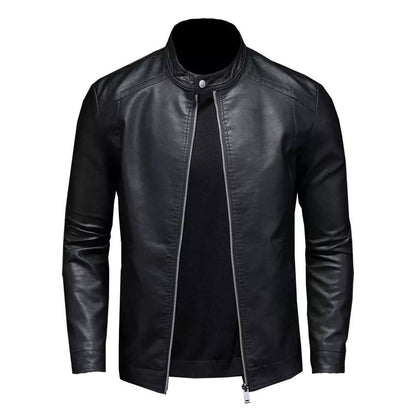 Veste en Cuir pour Homme Décontractée Motard